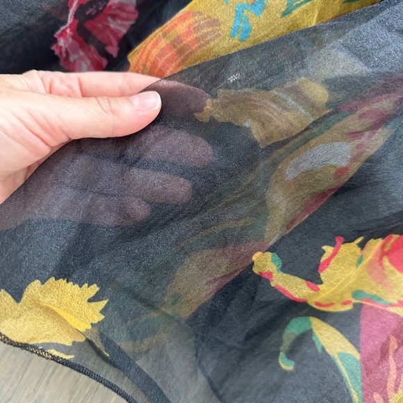 STAUD Calluna First Bloom Black Floral Maxi Dress Gown Organza Tie Size Small - Picture 6 of 14